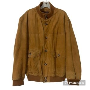 The Territory Ahead Suede Leather Bomber Jacket Size L